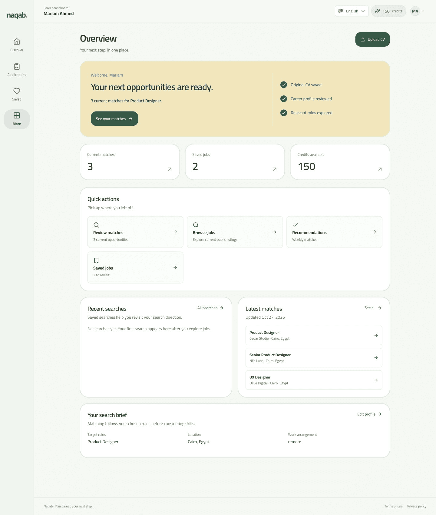 Naqab on the web: Your workspace. Example data.